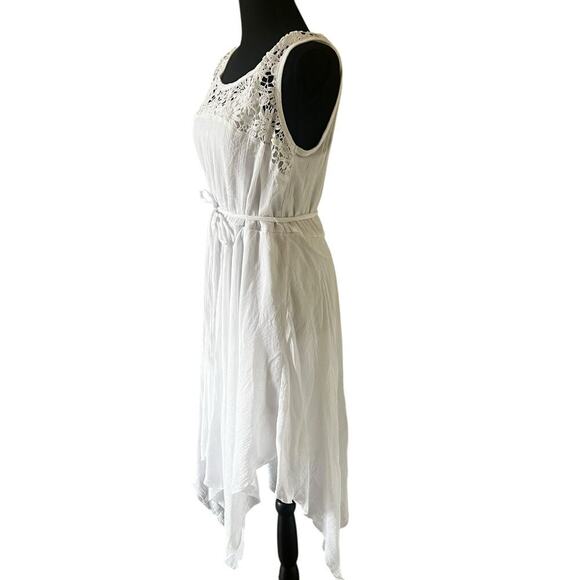 Mlle Gabrielle Women’s Fairy Cottage Gauze Asymmetrical Dress White Size Large - Picture 3 of 8